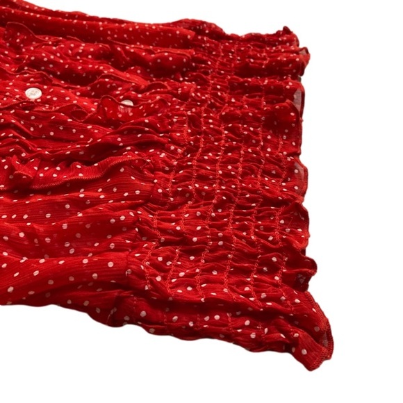 MAURICES Red Ruffle Button Blouse - Picture 6 of 7